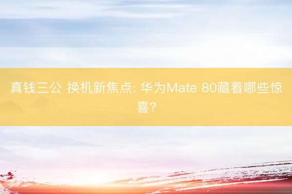 真钱三公 换机新焦点: 华为Mate 80藏着哪些惊喜?