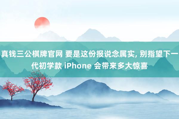 真钱三公棋牌官网 要是这份报说念属实, 别指望下一代初学款 iPhone 会带来多大惊喜