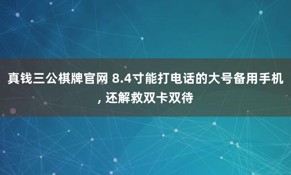 真钱三公棋牌官网 8.4寸能打电话的大号备用手机, 还解救双卡双待