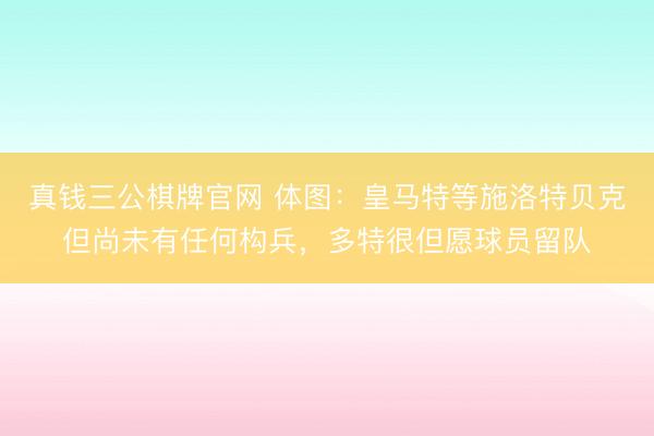 真钱三公棋牌官网 体图：皇马特等施洛特贝克但尚未有任何构兵，多特很但愿球员留队