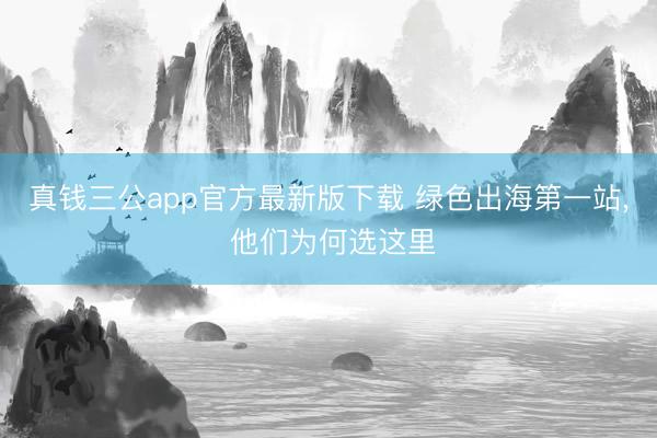 真钱三公app官方最新版下载 绿色出海第一站, 他们为何选这里