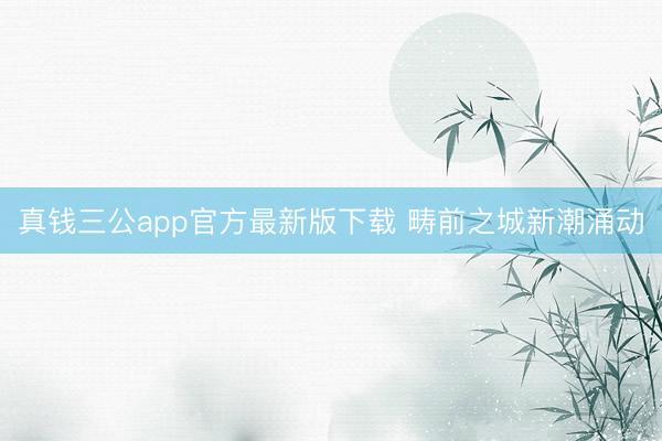 真钱三公app官方最新版下载 畴前之城新潮涌动
