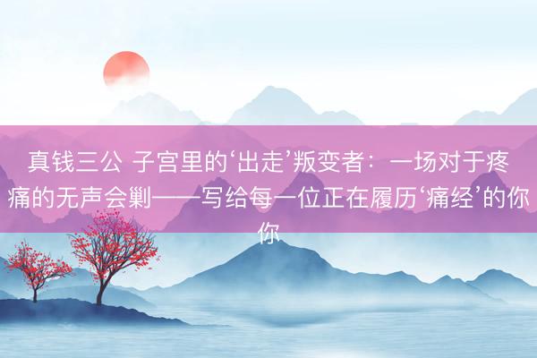 真钱三公 子宫里的‘出走’叛变者：一场对于疼痛的无声会剿——写给每一位正在履历‘痛经’的你