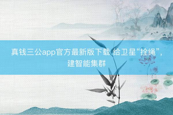 真钱三公app官方最新版下载 给卫星“拴绳”,建智能集群