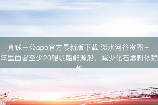 真钱三公app官方最新版下载 淡水河谷贪图三年里面署至少20艘帆船能源船，减少化石燃料依赖